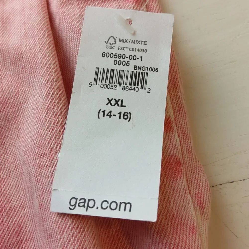 Gap girl red denim distressed short sleeve dress - Picture 12 of 12